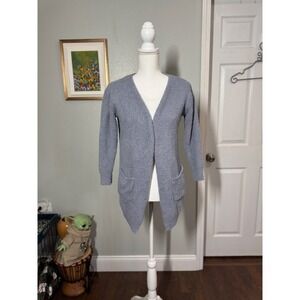 Altar'd State Intimates Cozy Open Front Cardigan XS blue Gray Soft Knit Pockets